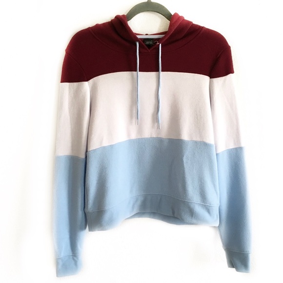 Zine Clothing Tops - Zumiez hoodie red white blue long sleeve women’s